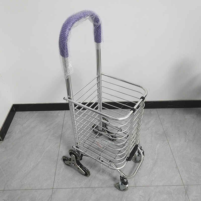 Carrito de compras de supermercado de compras de verduras para ancianos, carro de mano plegable, carro de mano ligero doméstico, carro de compras de verduras pequeño
