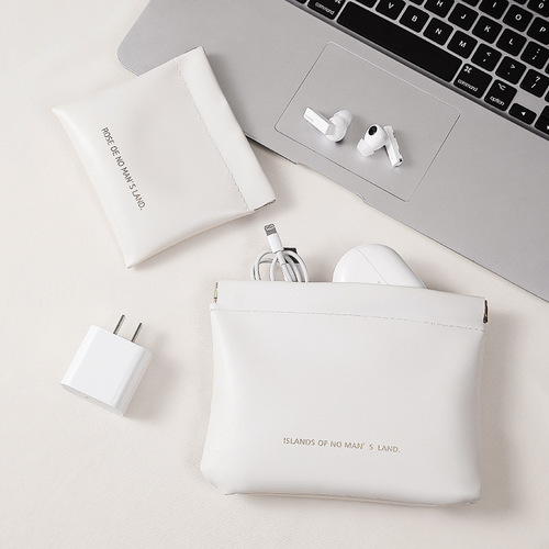 Automatic closing data cable storage bag airpod headphone storage bag charger cosmetics lipstick storage bag