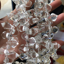 中南柱横孔水滴8*21mm水晶玻璃长尖珠DIY饰品门帘配件散珠子批发