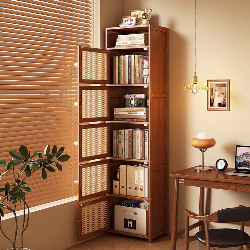 Simple Bookshelf Floor-Standing Wall-Mounted Living Room Storage Rack Layered Storage Rack Storage Cabinet Simple Modern Home Bookcase