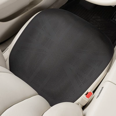 Car Seat Cushion, Single-Piece Driver's Seat cushion, seat cover - premium-black-cross-stitch-breathable-front-seat-cushion-single