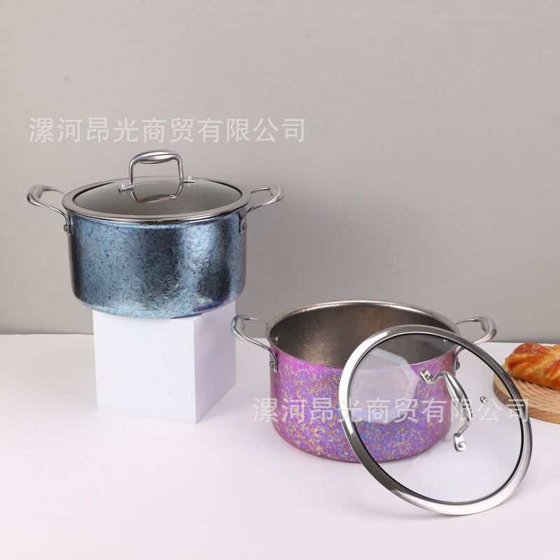 昂光钛锅纯钛煎锅厨房不粘锅户外露营纯钛双层汤锅钛锅煮饭煲汤锅|undefined