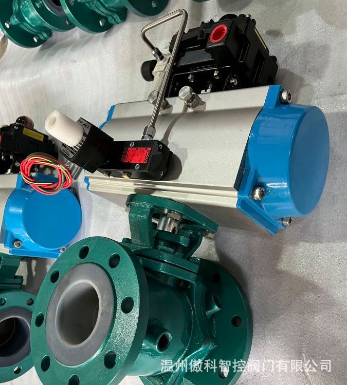 供应 Q641F46 气动衬氟球阀，气动球阀，衬氟球阀，气动法兰球阀