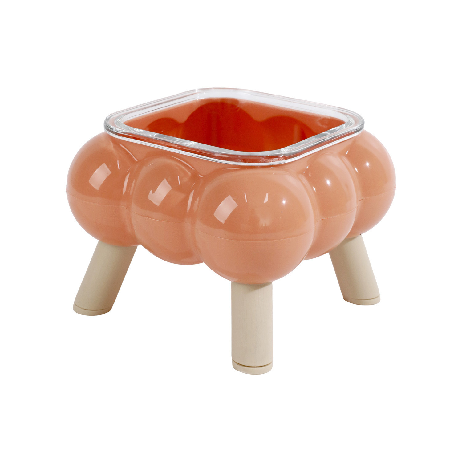 Tazón para comer para gatos Pipitao Caja original Bubble Glass Cuenco de cuatro patas Cuenco para gatos Cuenco para mascotas fácil de limpiar
