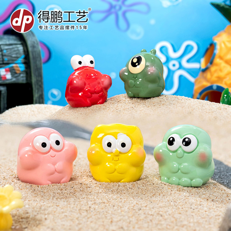 Micro Landscape Cartoon Cute Sponge Small Treasure Resin Ornaments DIY Decorations Accessories Desktop Car Small Ornaments