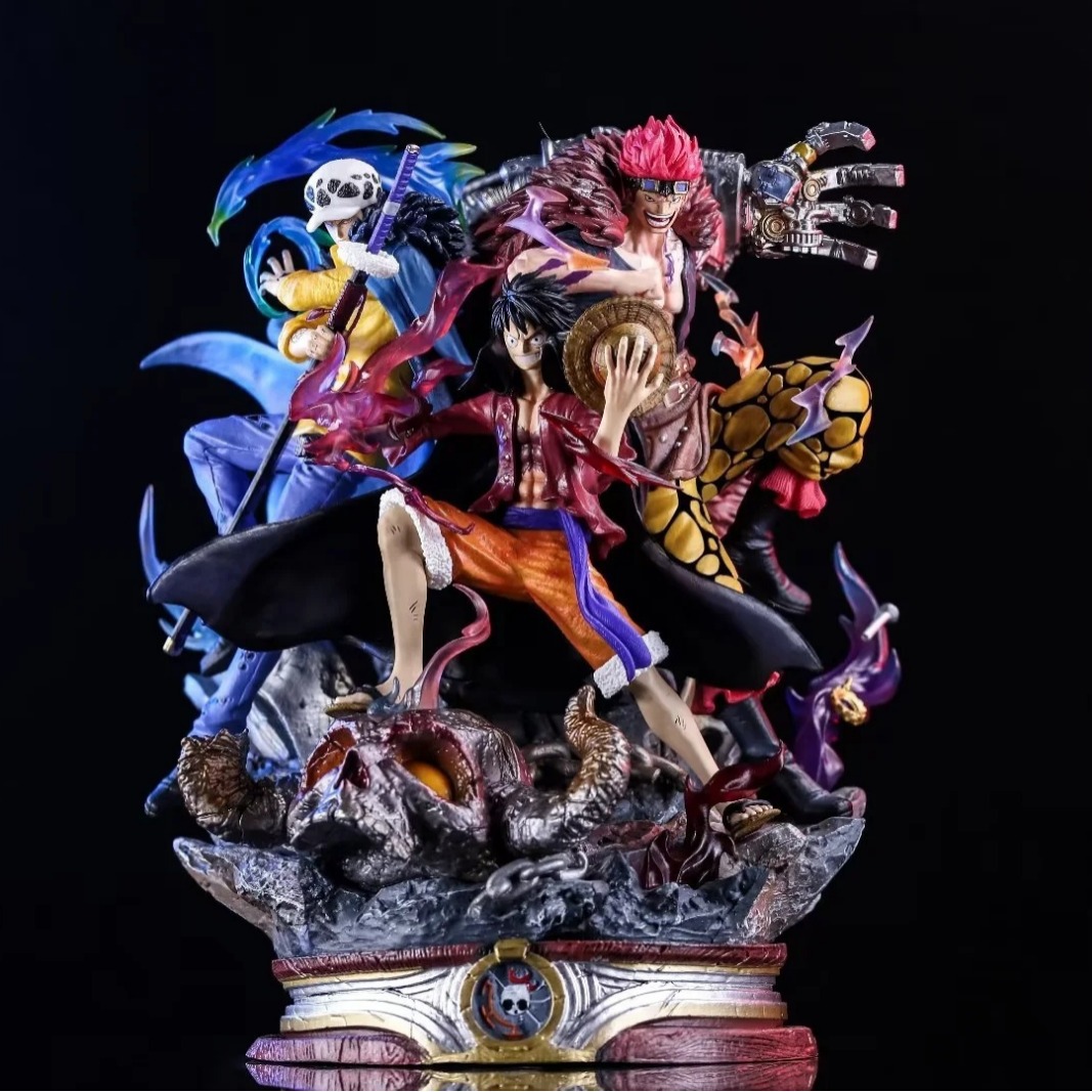 One piece supernova ghost island battle three Captain Luffy KidRo statue model boxed hand office