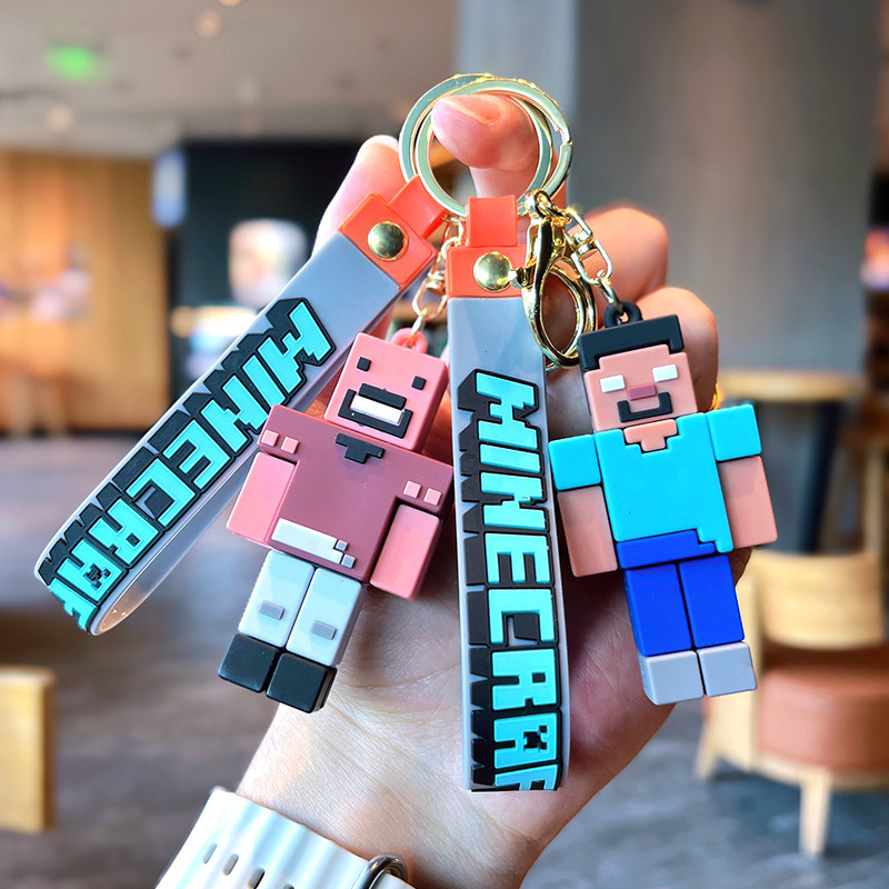 Cartoon My World 3D Sandbox Game Keychain Doll Cross-border Creative Backpack Bag Pendant Small Gift Wholesale Cartoon My World 3D Sandbox Game Keychain Doll Cross-border Creative Backpack Bag Pendant Small Gift Wholesale