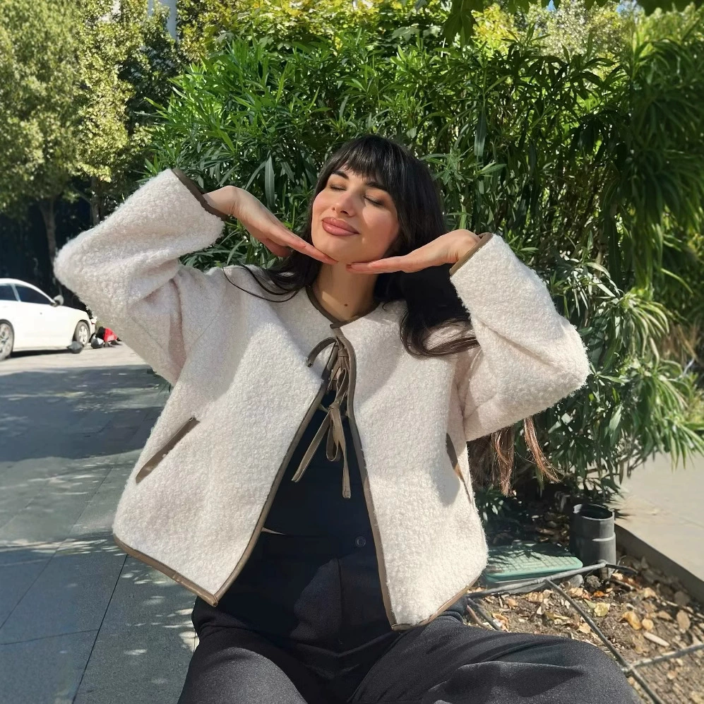 Трансграничная европейская и американская женская одежда AliExpress лопнул модный дикий с круглым вырезом