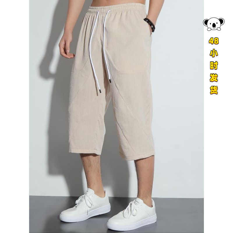 Q 18412 Linen loose Chinese style capris