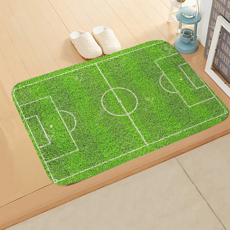 Alfombrilla de franela para campo de fútbol transfronterizo Alfombrilla absorbente para puerta de baño Alfombrilla antideslizante para puerta de entrada