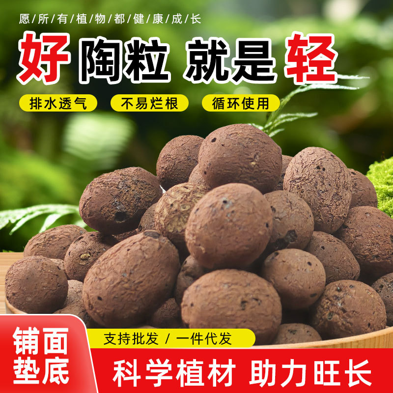 陶粒绿植花卉垫底拌土铺面通用缓解烂根透气透水园艺水培陶粒专用