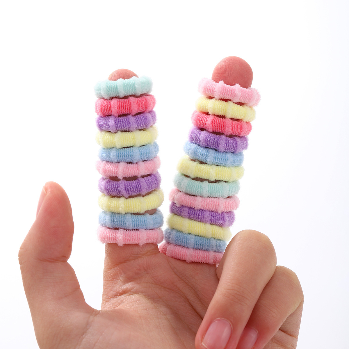 Dobamina de color banda de goma de la cabeza cuerda de cabello no estrangulada sin anillo de cabello para niñas bebé cuerda de cabello de alta elasticidad