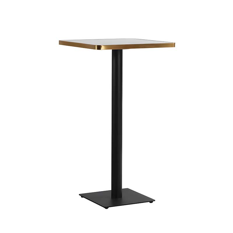 Restaurant Bar Clear Bar Tables and Chairs Minimalist Light Luxury Stainless Steel Phnom Penh Rock Plate Square High Bar Counter High Bar Table