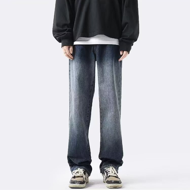 Estilo de Hong Kong hombres de moda verano nuevo estilo 2024 personalidad moda jeans hip-hop ins moda calle alta tendencia pantalones guapos