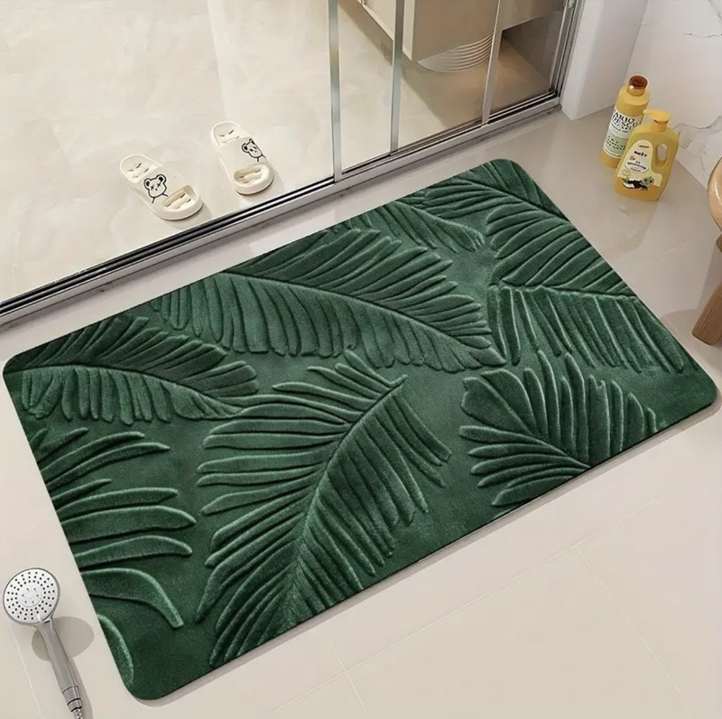 視覚的な立体的な緑の植物のフロアマット、玄関ドアのフロアマット、浴室の装飾フロアマット、耐摩耗性と耐汚れ性のフロアマットが在庫あり|undefined