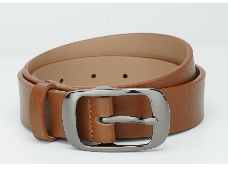 Curea din piele pentru femei, cu cataramă cu ac, nouă, vânzare fierbinte, 2024, fără strat intermediar, versatilă, curea cu cataramă japoneză, populară, din piele de vacă pură, pentru femei_voghion.com