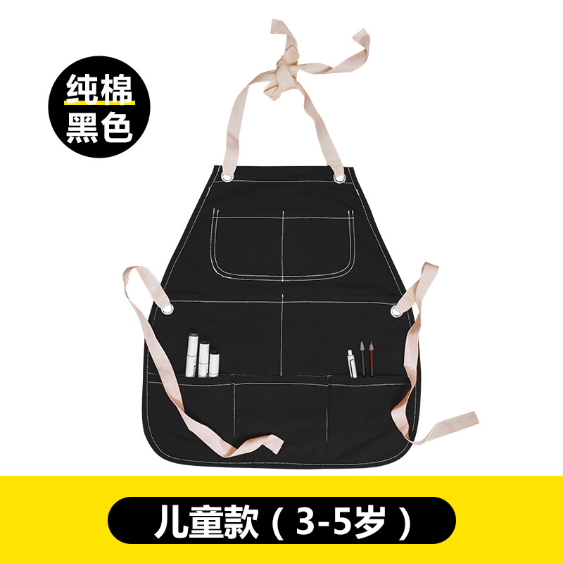 Delantal infantil de algodón Amazon con logotipo personalizado, pintura, caligrafía, delantal vaquero sin mangas para niños, personalización al por mayor