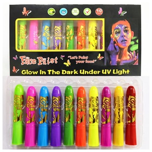 Fluorescent 10-Color Face Paint Water-Soluble Face Painting Pigment Halloween World Cup Fan Supplies