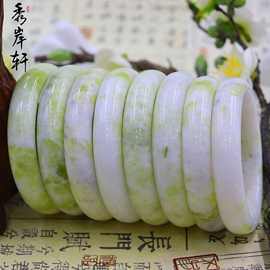 蓝田玉手镯直播引流福利玉石手镯批发菜花玉镯子飘花玉礼品