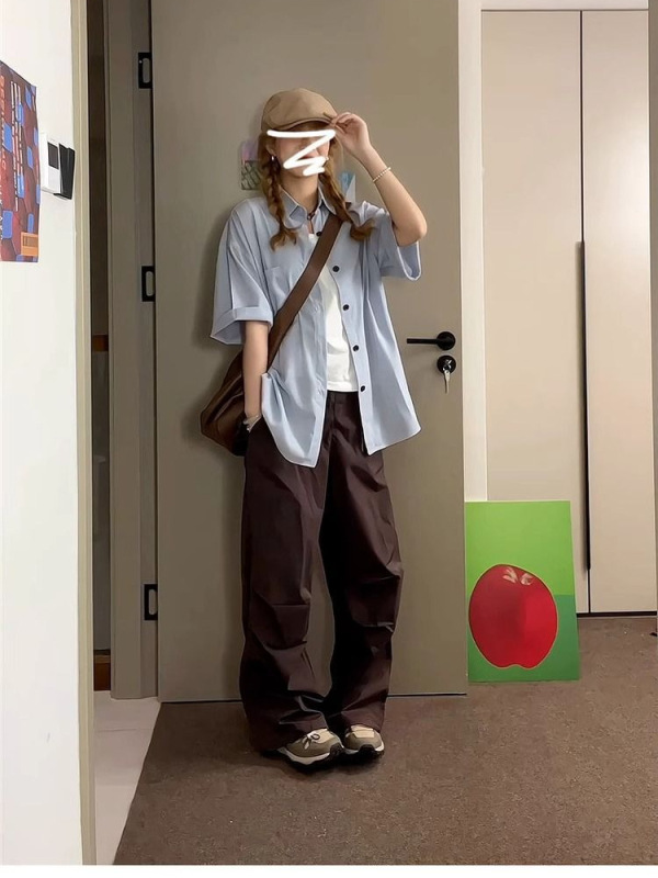 ブルー日焼け止め半袖シャツジャケット女性のための夏の 2025 新しいハイエンドルーズシャツフレンチスタイルトップ|undefined