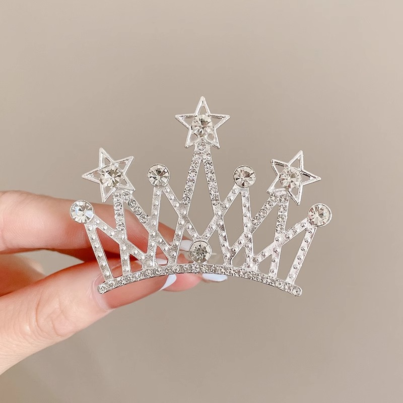 Corona de las niñas accesorios para el cabello rendimiento de cumpleaños de los niños brillante perla Rhinestone corona princesa peine del pelo vestido accesorios horquilla