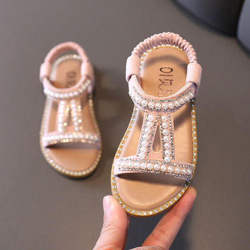 Children's sandals 2025, junior shoes, children's summer soft sole princess Bohemian beach sandals, fashionable sandals