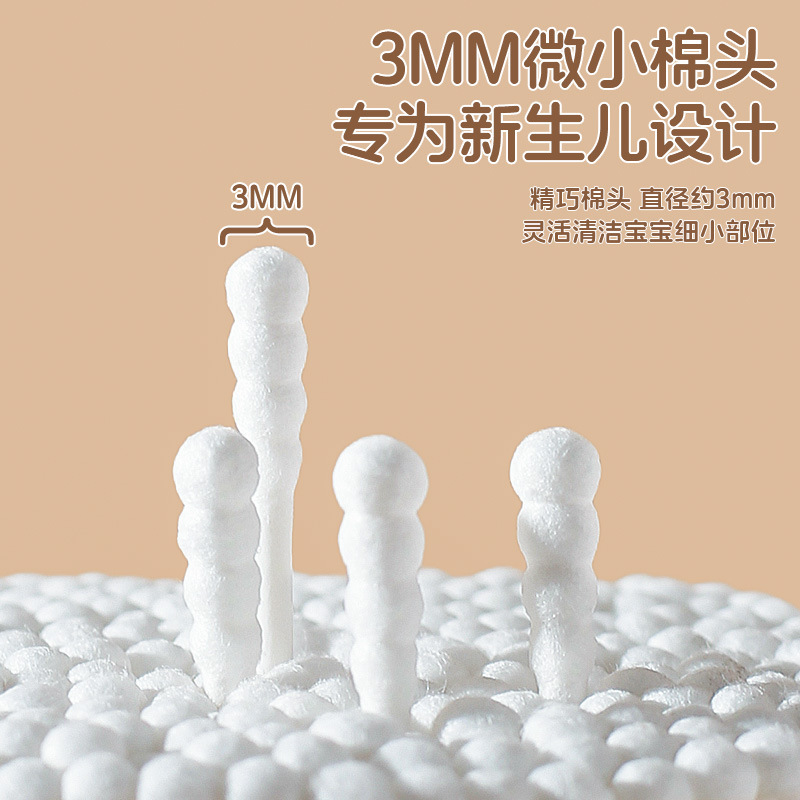 耳かき用ベビー綿棒、双頭細棒綿棒、ベビー用使い捨てスクリュー頭細棒綿棒卸売工場|undefined