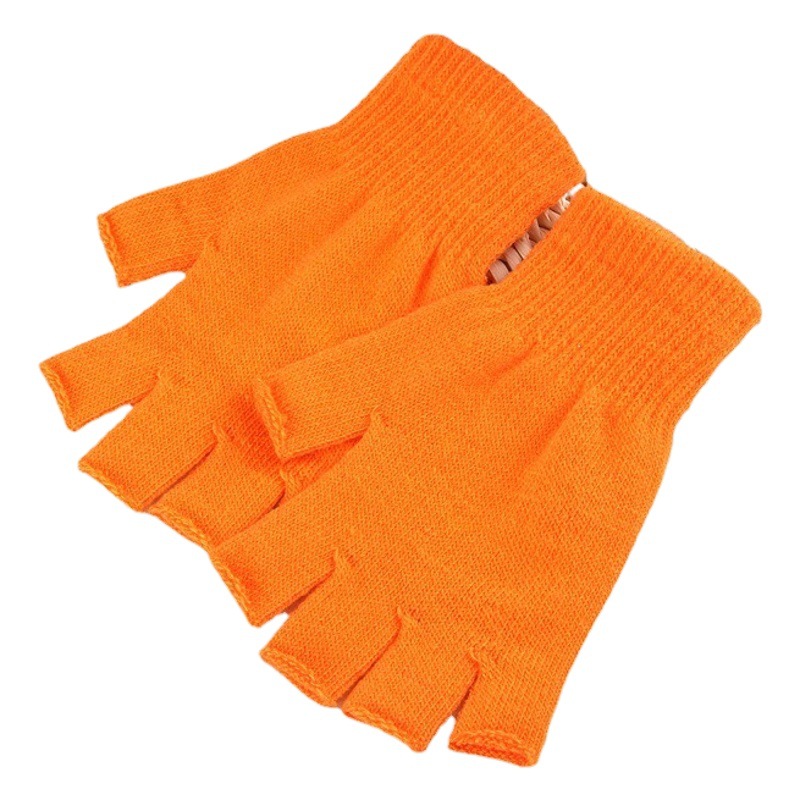 Otoño e Invierno de la fábrica al por mayor de acrílico de punto guantes calientes nuevos creativos guantes de medio dedo unisex guantes de dedo abierto