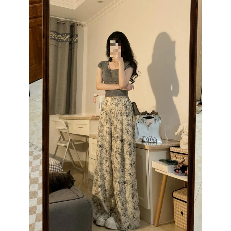 Летний наряд, крутой стиль соли, модный, уменьшающий возраст интернет-знаменитостей, модный универсальный комплект из двух предметов в стиле ретро в гонконгском стиле для женщин