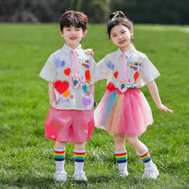 六一儿童演出服小学生运动会爱心啦啦操表演服合唱服幼儿园啦啦队