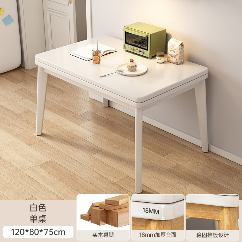 Mesa de comedor plegable pequeña casa retráctil no ocupa espacio mesa de comedor simple pierna de madera sólida multifuncional mesa de comedor doméstica