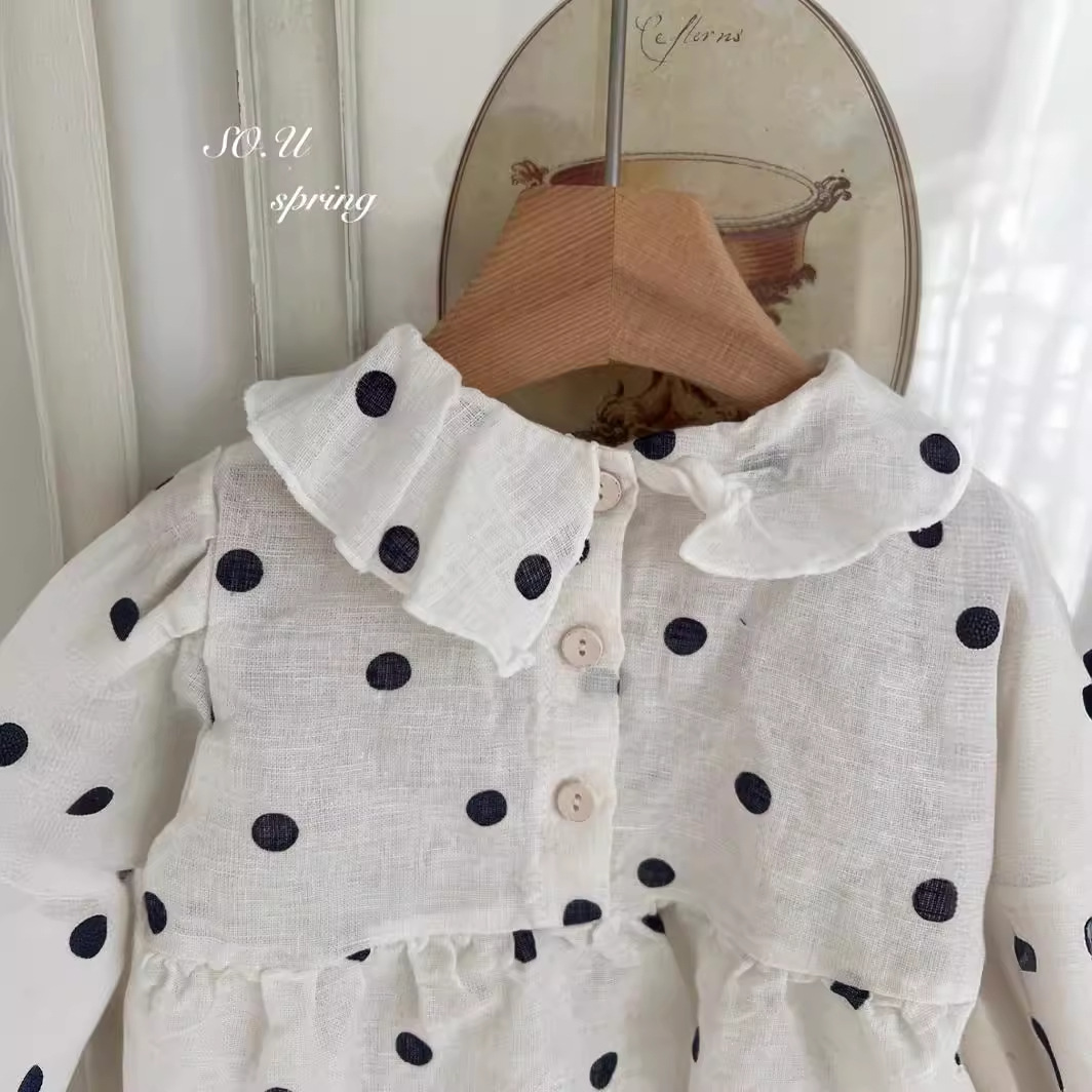 Ropa de bebé primavera y verano 2024 nuevos productos de ropa infantil coreana de niñas onduladas abrigo