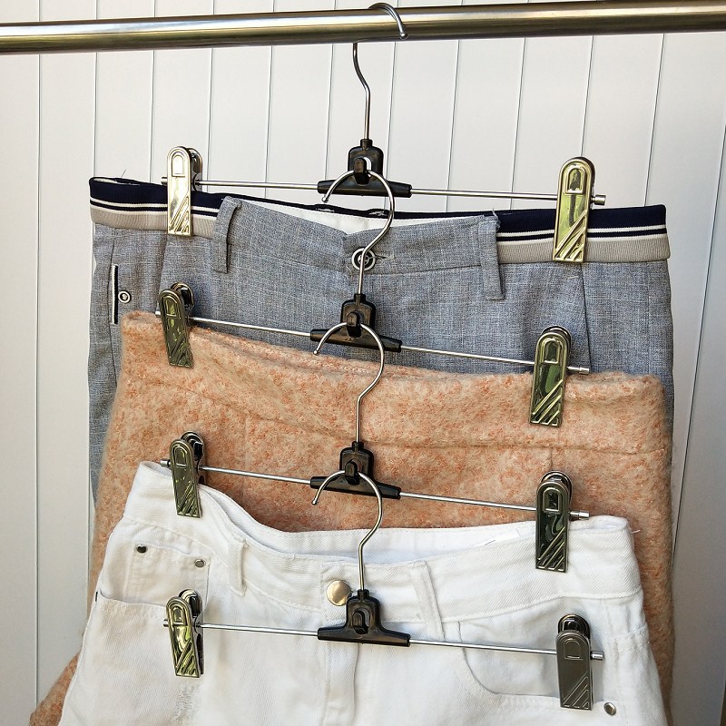 Ahorre espacio 10 perchas de pantalón superpuestas perchas de pantalón perchas de pantalón ropa interior percha clip de falda antideslizante clip de pantalón multicapa
