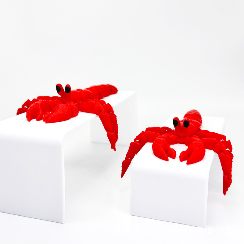 3D打印寄居蟹铰链结构可动摆饰TIKTOKTEMU3D打全身关仿真可动模型|undefined