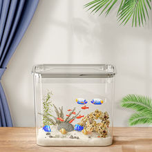 新款透明塑料缸家用桌面办公室客厅小型亚克力乌龟饲养生态缸