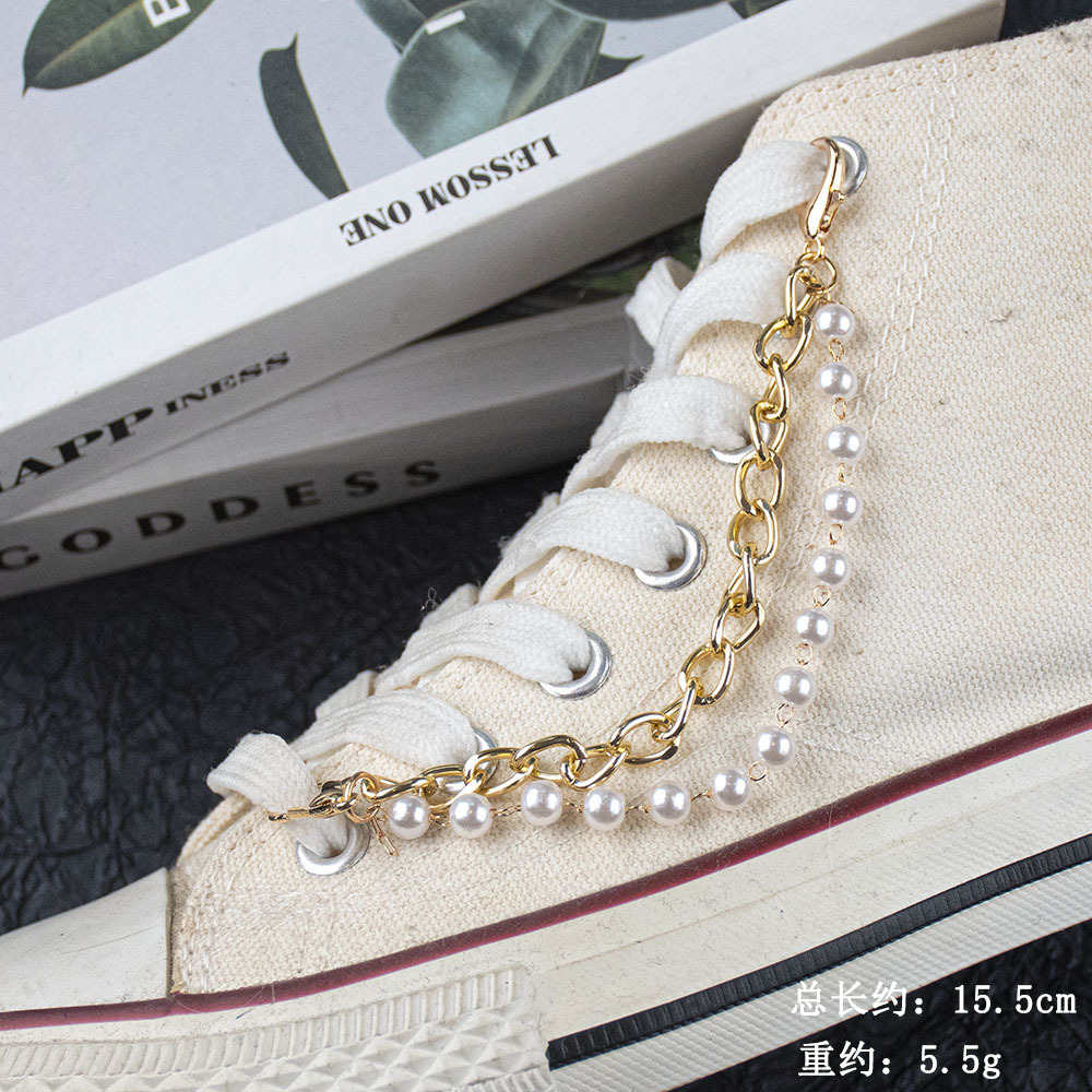 ズックの靴は星の真珠の2層の側の辺の靴の鎖の合金を配合します。