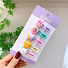 Children's fruit cute hairgrip, cartoon hairpins, card holder, set, bangs, flowered