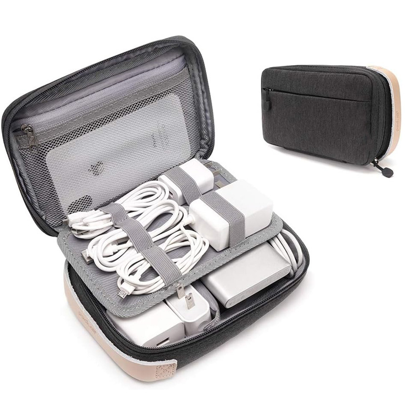 Bolsa de almacenamiento electrónica, bolsa de almacenamiento de cable, bolsa de viaje de cable, adecuada para cargador de cable, cable USB para teléfono móvil