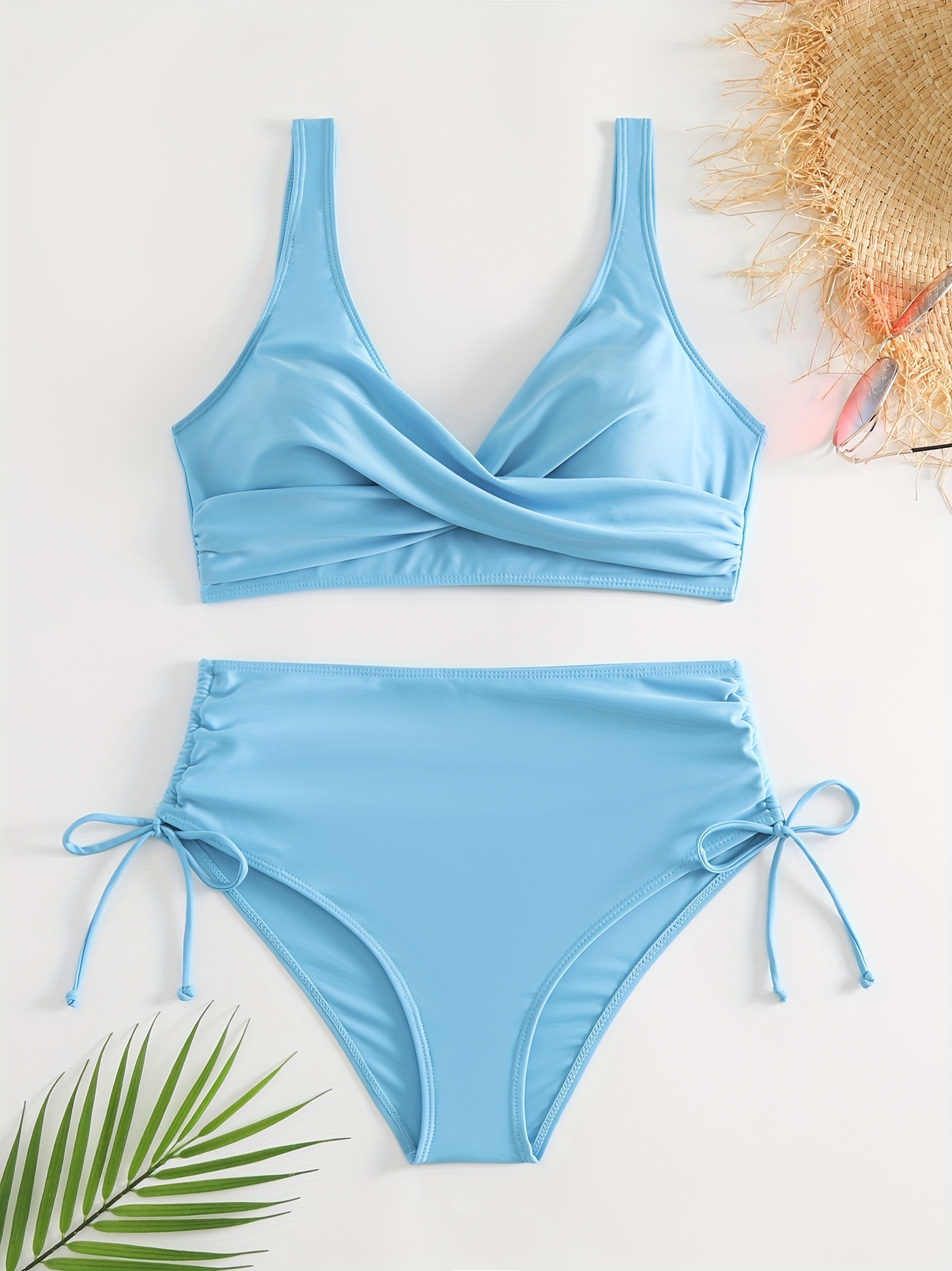 136g Weight Sexy Feel Of Sensation Mid Waist Panties Waist Bikini Panties Style Bralette Bra Category Polyester Fabric Type 2 Pieces Set Quantity Swimming Pool, Beach Occasion Solid Color Pattern Women's Gender Women's Solid Color 2 Pieces Set Bikinis Swimwear 18