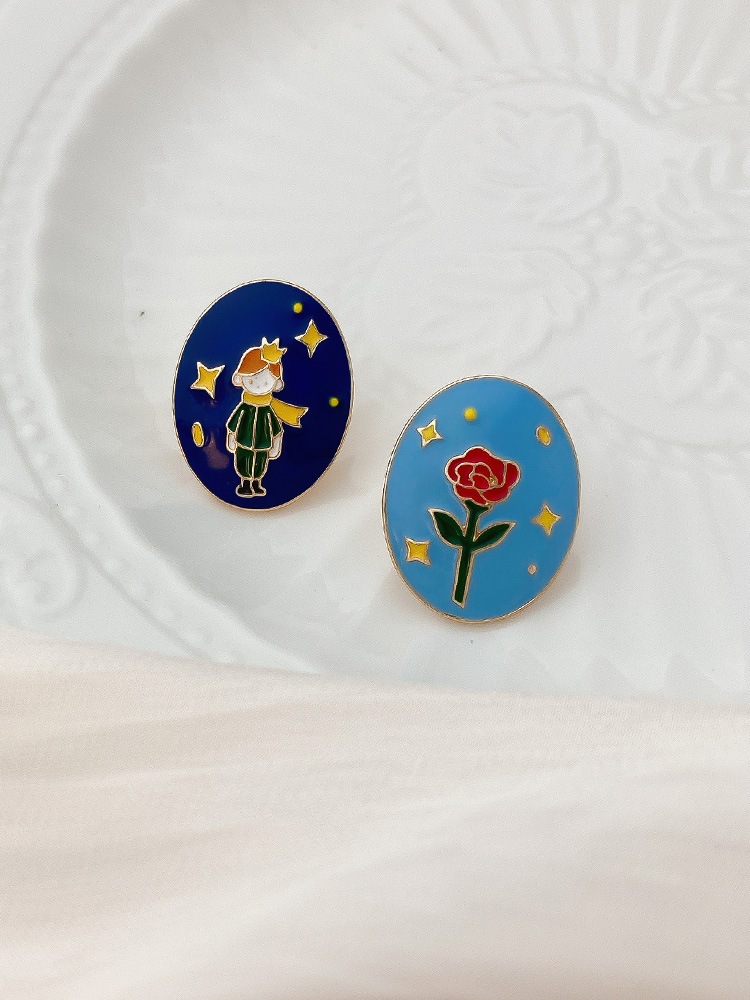 Retro Cartoon Character Alloy Enamel Ear Clips Ear Studs 1 Pair display picture 8
