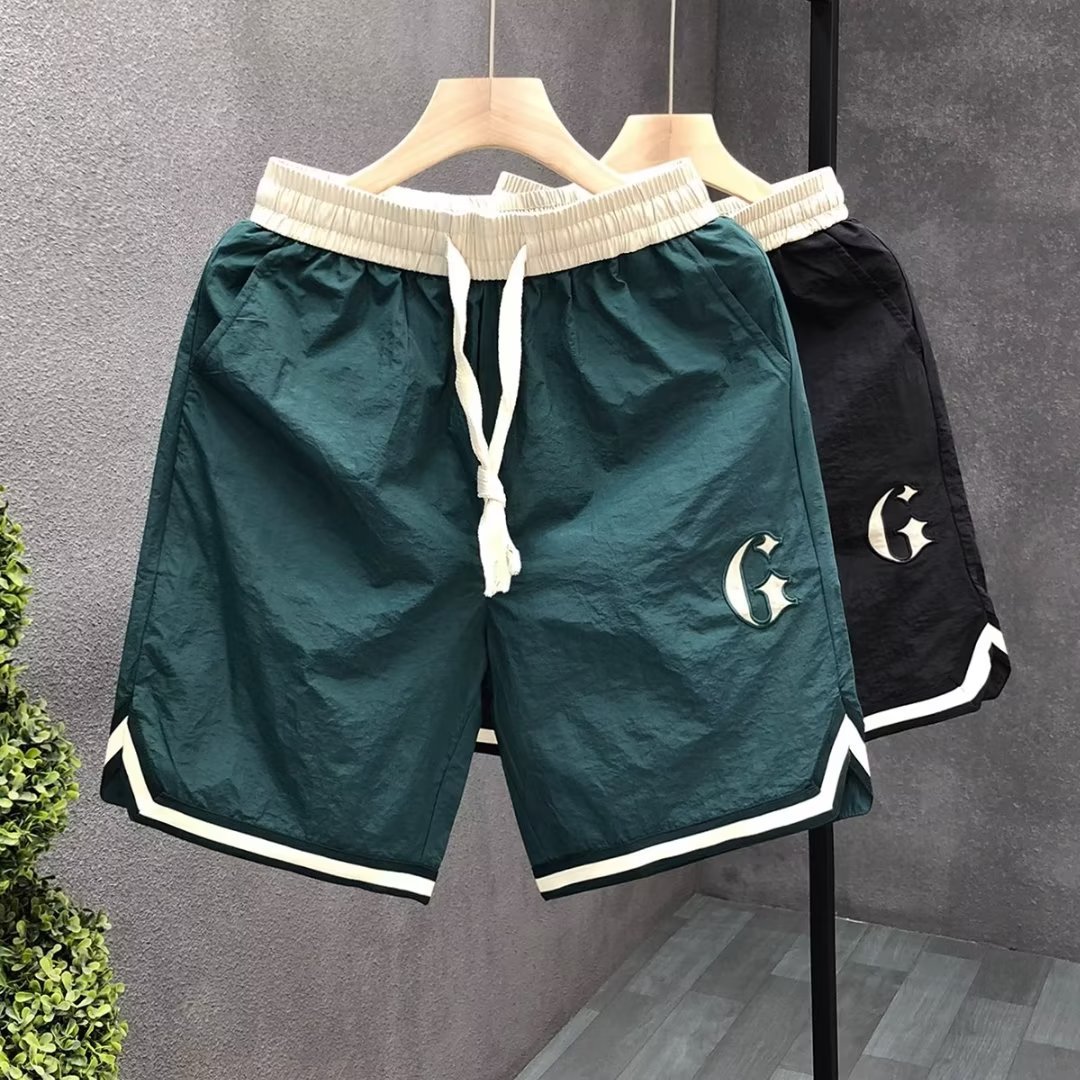 European Station Trendy Brand Embroidered G Letter Men's Shorts Summer Thin Sports Pants Casual Pants Beach Pants