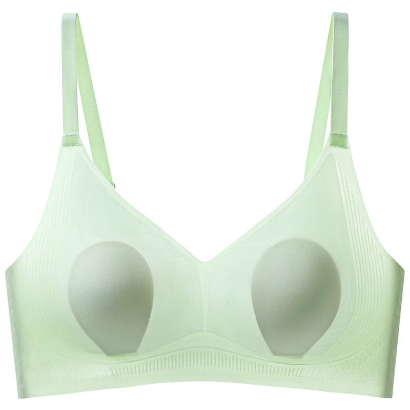 Ropa interior sin costuras de las mujeres Pequeño pecho empuja hacia arriba el sujetador fresco transpirable soporte superior anti-flacidez inalámbrico delgado más tamaño sujetador verano