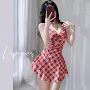 学生连体聚拢显瘦游泳衣