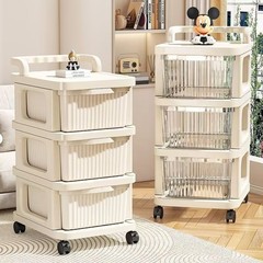 透明引き出し式カート棚スナック玩具ベビー用品収納棚輪付き雑物収納棚