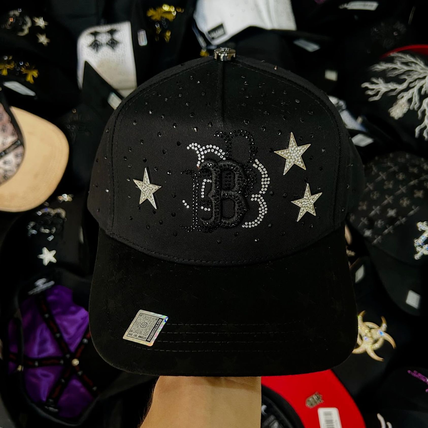 Nuevo Meike Duo Dandy bordado ajustable gorra de boca de pato borde curvo gorra de béisbol con diamantes barba tío