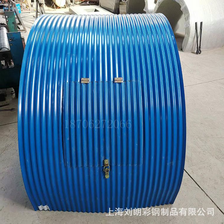 上海刘朗彩钢生产出口彩钢防雨罩彩钢弧形瓦 输送机防雨罩
