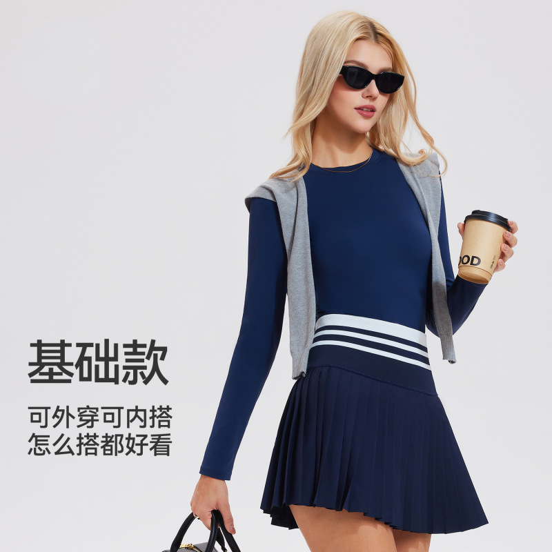 In-stock seamless tight-fitting long-sleeve women's fitness top, sun-protective yoga shirt, quick-dry running base shirt, cross-border dropshipping In-stock seamless tight-fitting long-sleeve women's fitness top, sun-protective yoga shirt, quick-dry running base shirt, cross-border dropshipping