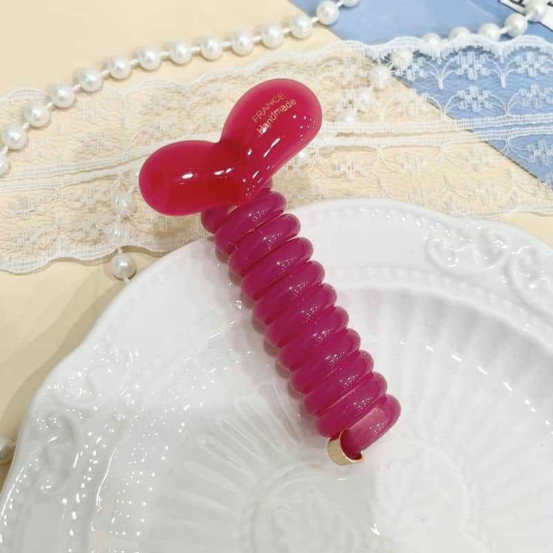 Cabeza coreana simple y de alta calidad linda línea telefónica de punto de onda de verano temperamento fresco cuerda de cabello diaria duradera