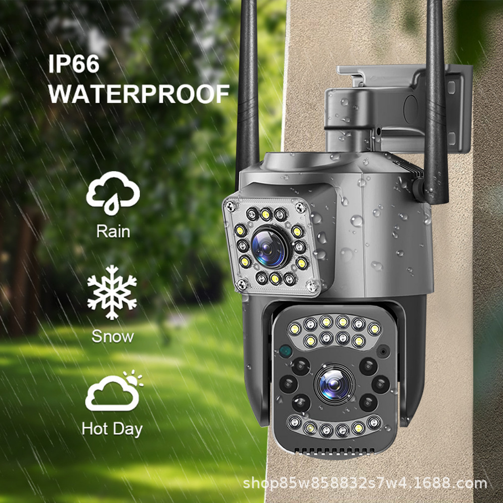 Cámara binocular WIFI día y noche a todo color al aire libre impermeable vigilancia hogar 5 millones Cámara Ultra HD comercio exterior