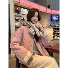 韩版时尚设计感短款棉服女2025冬季新款小个子百搭轻薄棉衣外套